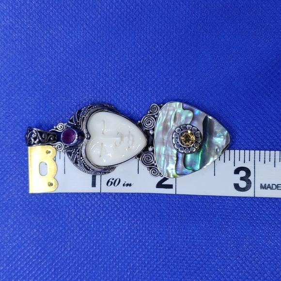 Goddess face sterling silver pendant - Picture 6 of 11